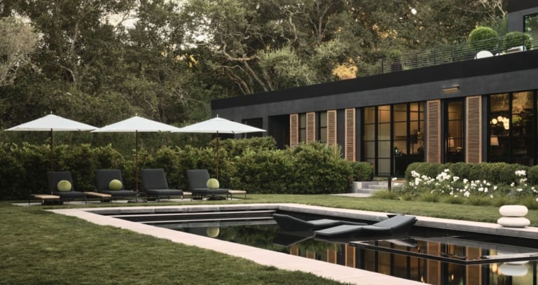 Hurley-Hafen Pool Area Napa Valley in House Beautiful