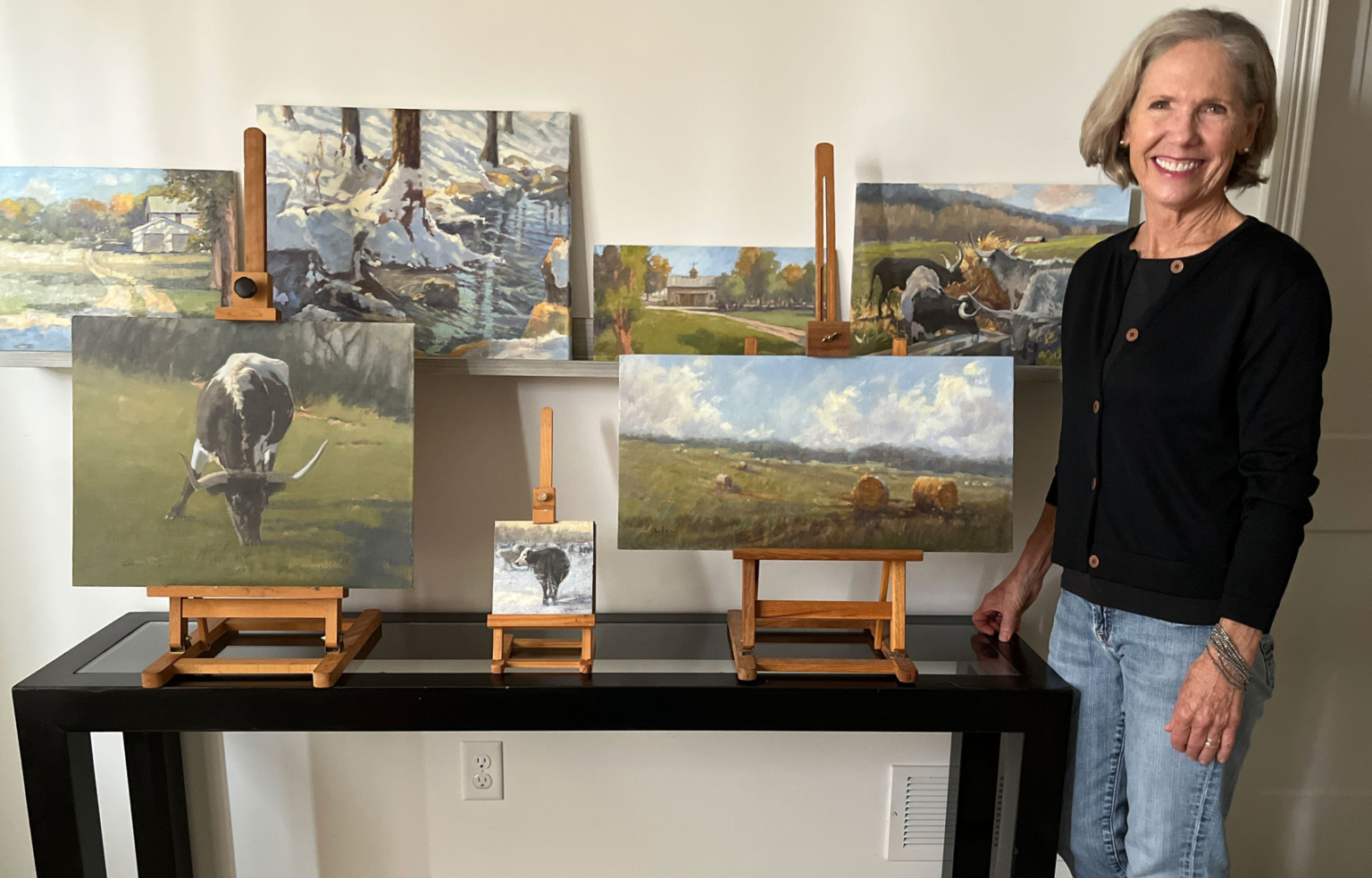 ARTIST PAT HUBER IN HER STUDIO