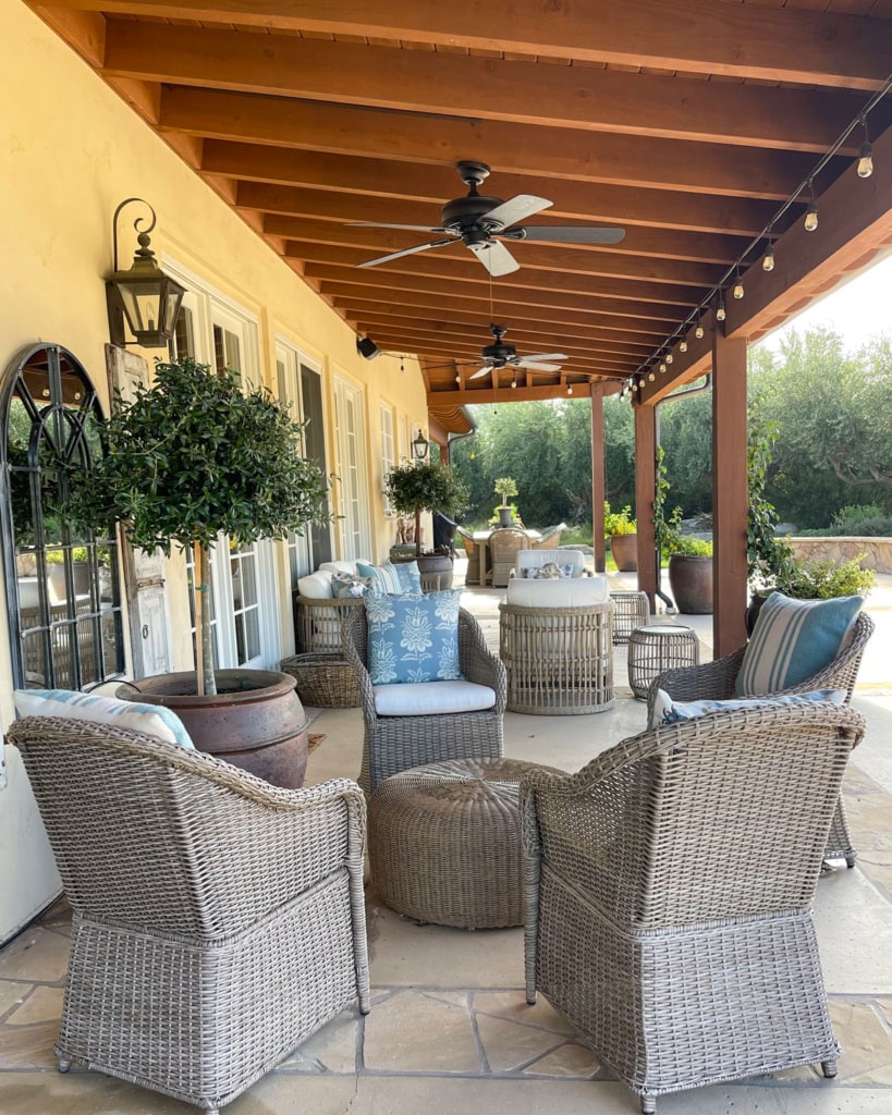 wicker seating in outdoor patio area-cindy hattersley