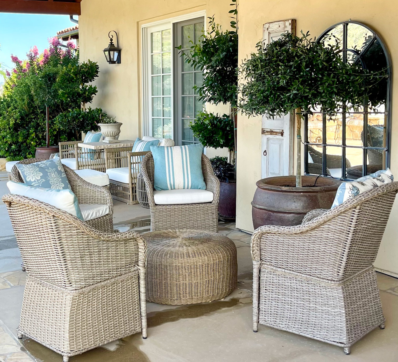 wicker seating from Home Depot and World Market