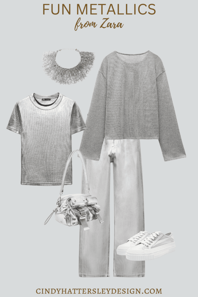 fun metallics zara outfit of the week