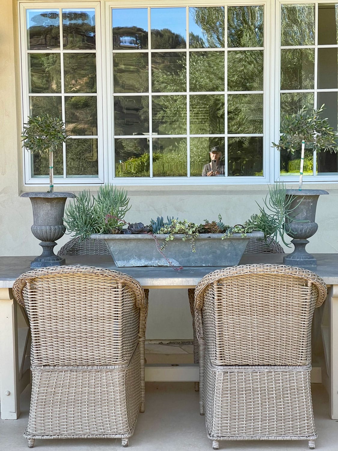 Zinc Outdoor Table and kouboo chairs-cindy hattersley design