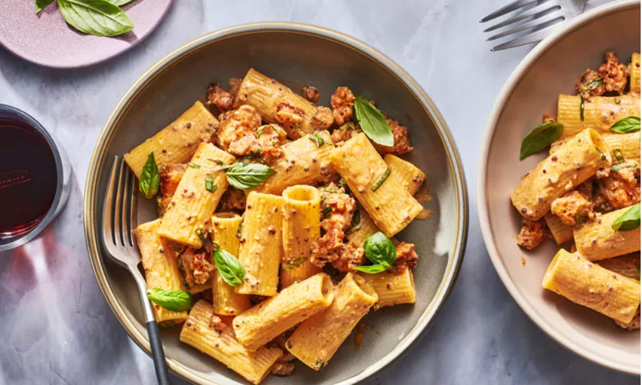 Food and Wine Pasta with Sausage