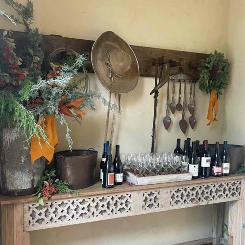 christmas bar with wine