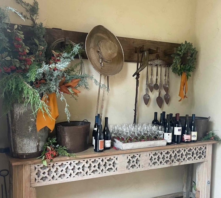 christmas bar with wine