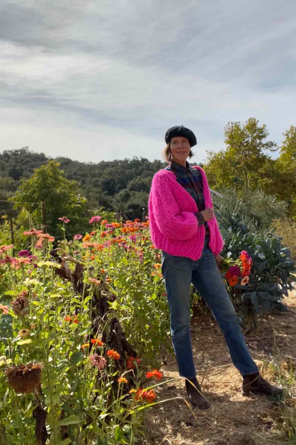joann cherry in her garden