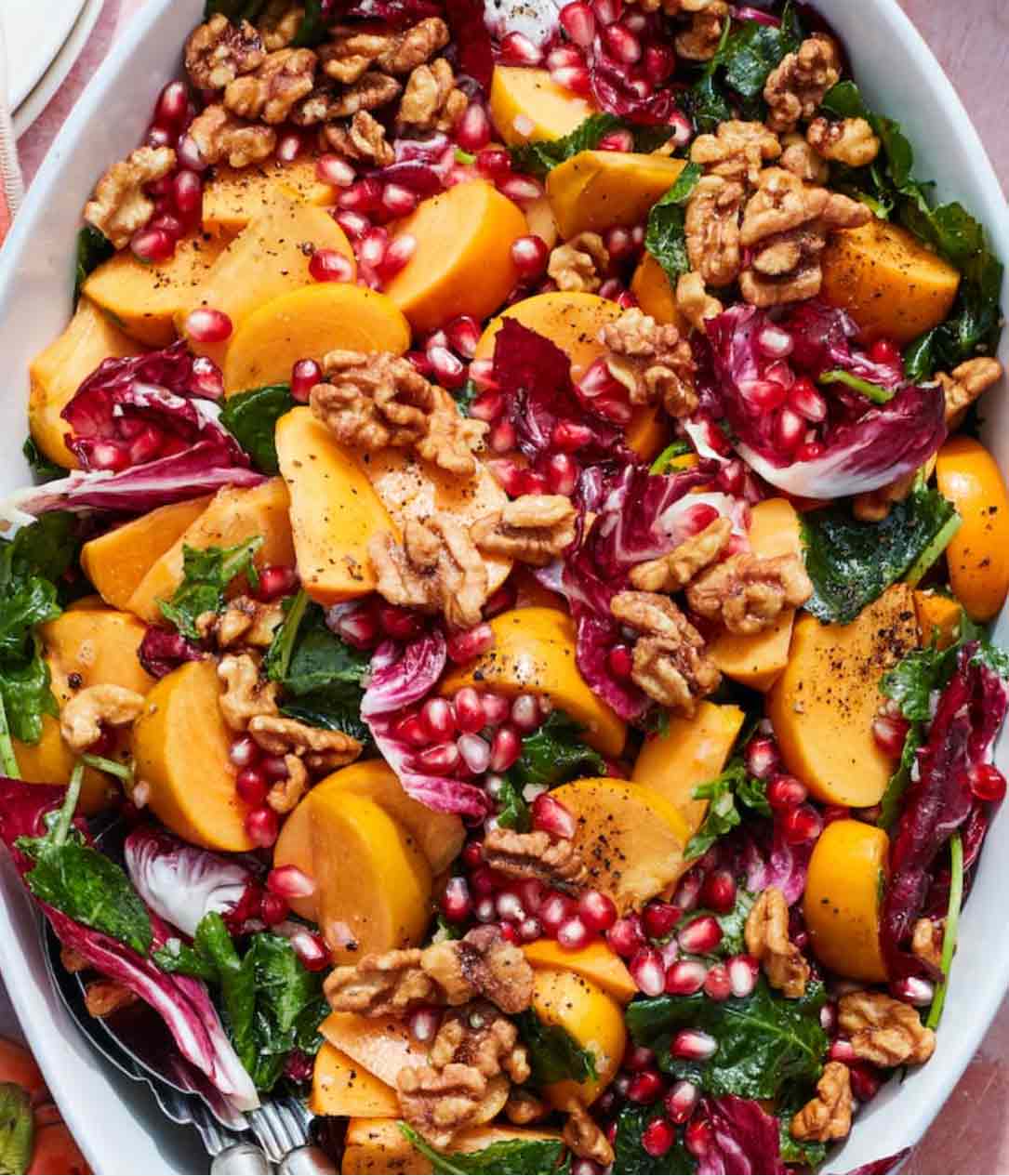 Pomegranate Persimmon Salad with Feta