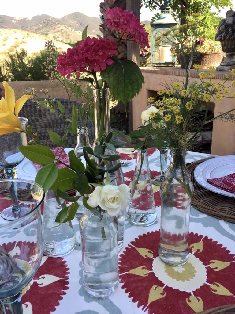 dinner for four bottle tablescape