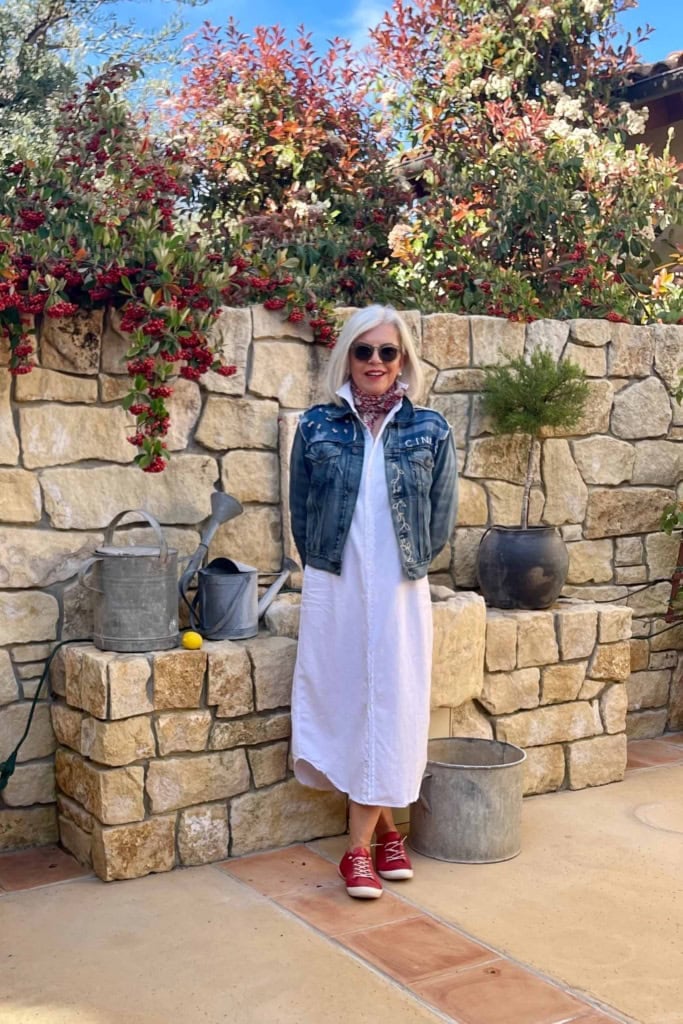 Frank and Eileen Rory Shirt Dress with jean jacket