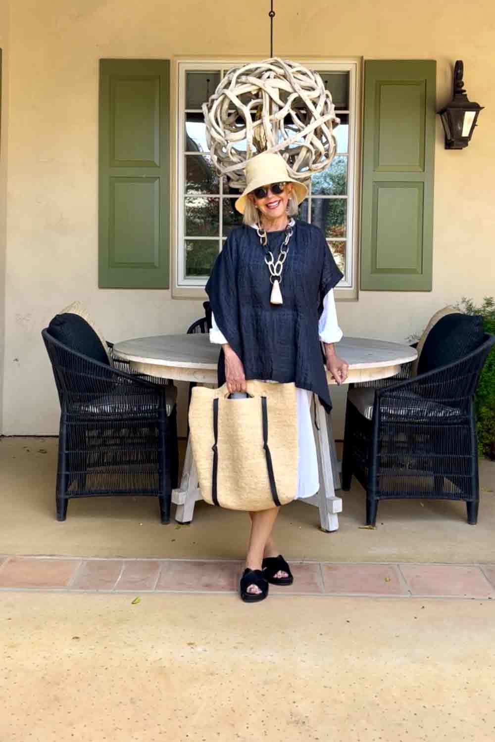 frank and eileen shirt dress with eileen fisher topper