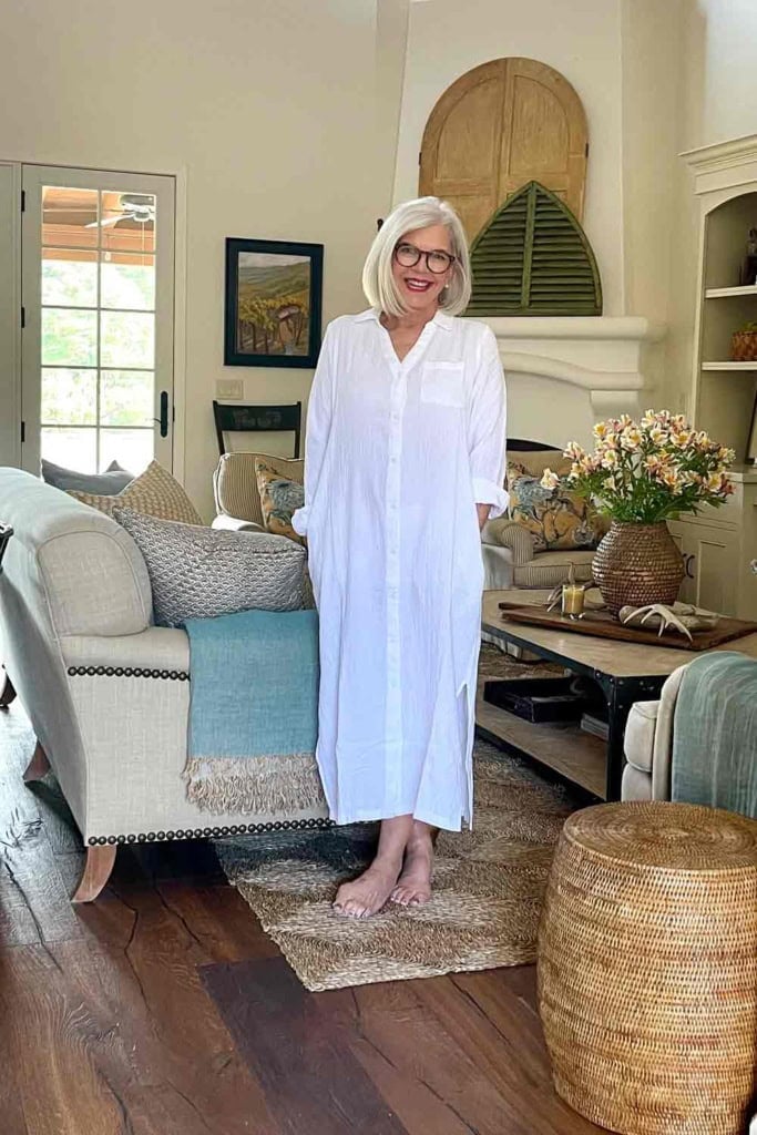 Nordstrom Gauze White Shirt Dress