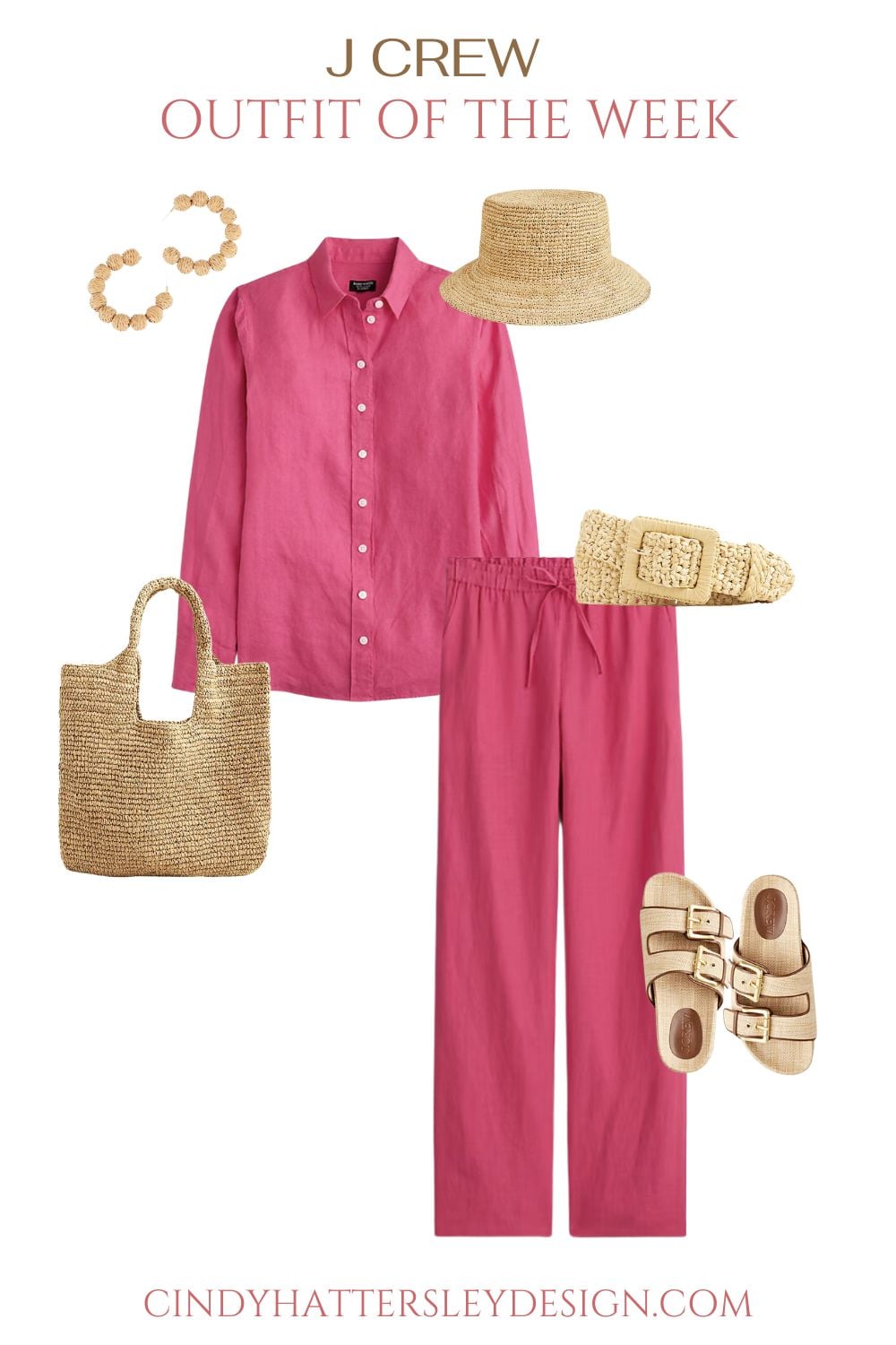 j crew linen matching pants and shirt