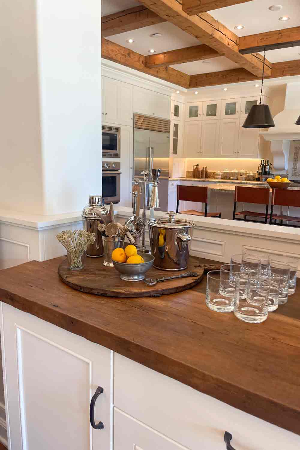 Sideboad counter with bar tools and lemons
