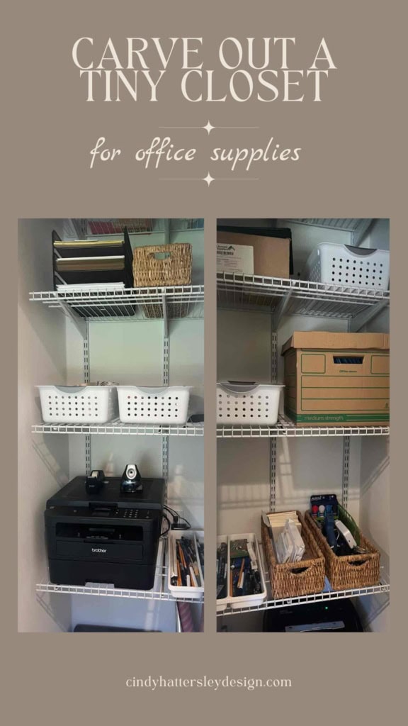 carve out a tiny closet in a small office space
