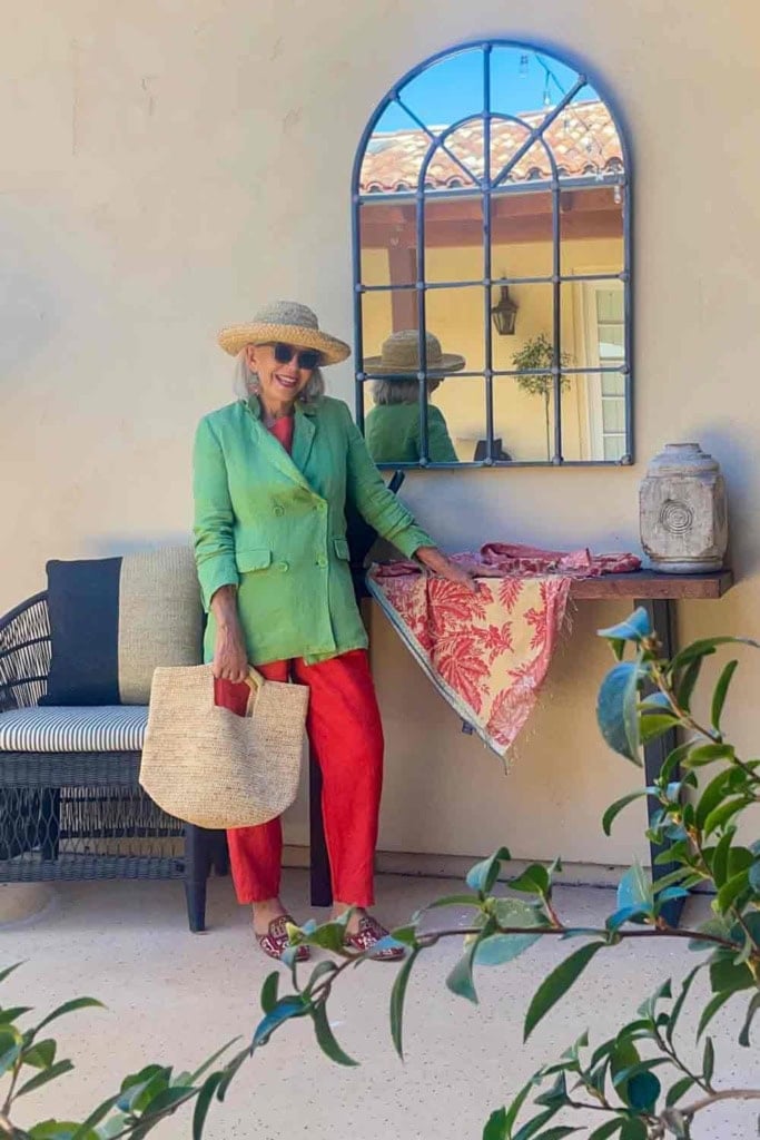 cindy hattersley in green and red