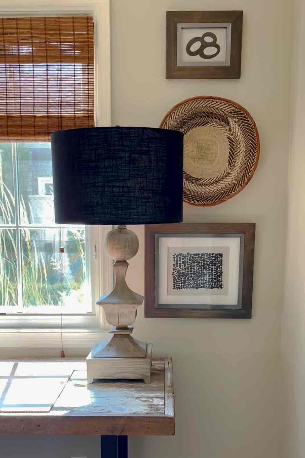 small office space personalized with art