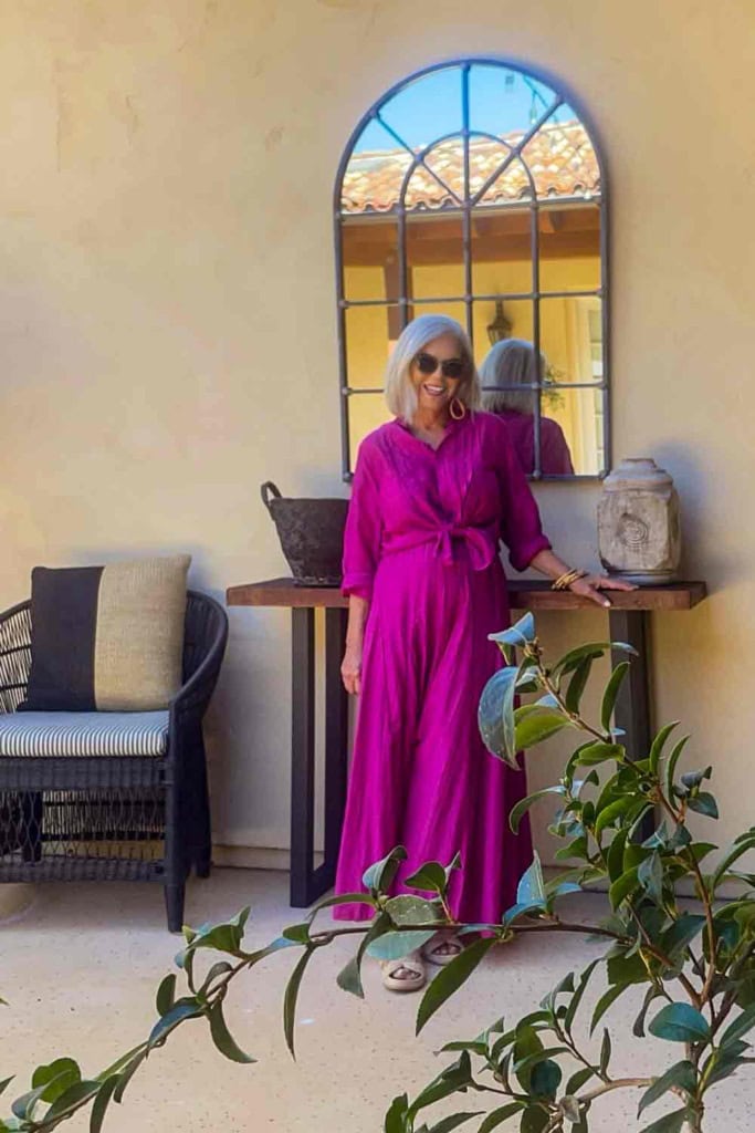 Cindy Hattersley in Fucsia skirt and top