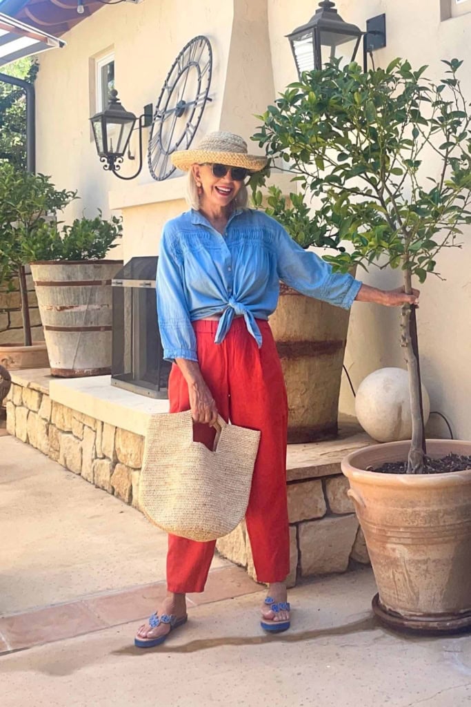 Sundance shirt and Eileen Fisher linen pants worn by Cindy Hattersley