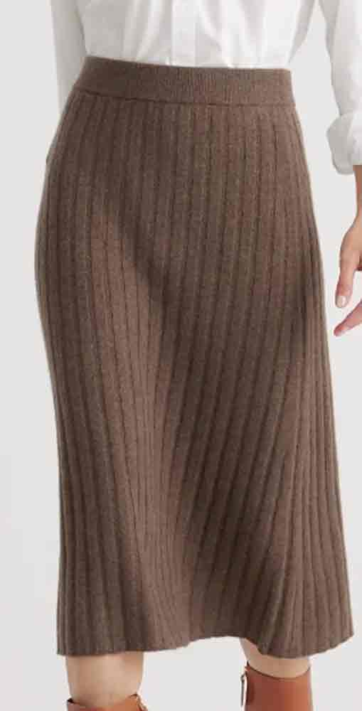 Quince cashmere midi skirt