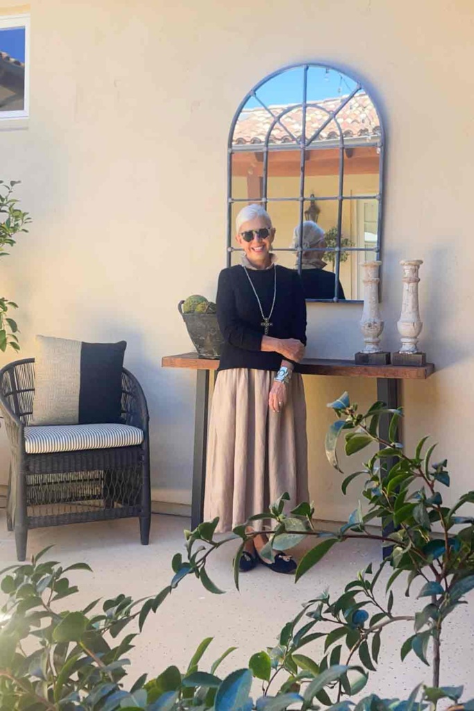 frank and eileen sleeveless dress with mersea cashmere sweater
