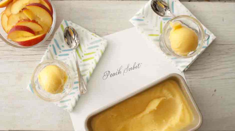 Martha Stewarts fresh peach sorbet