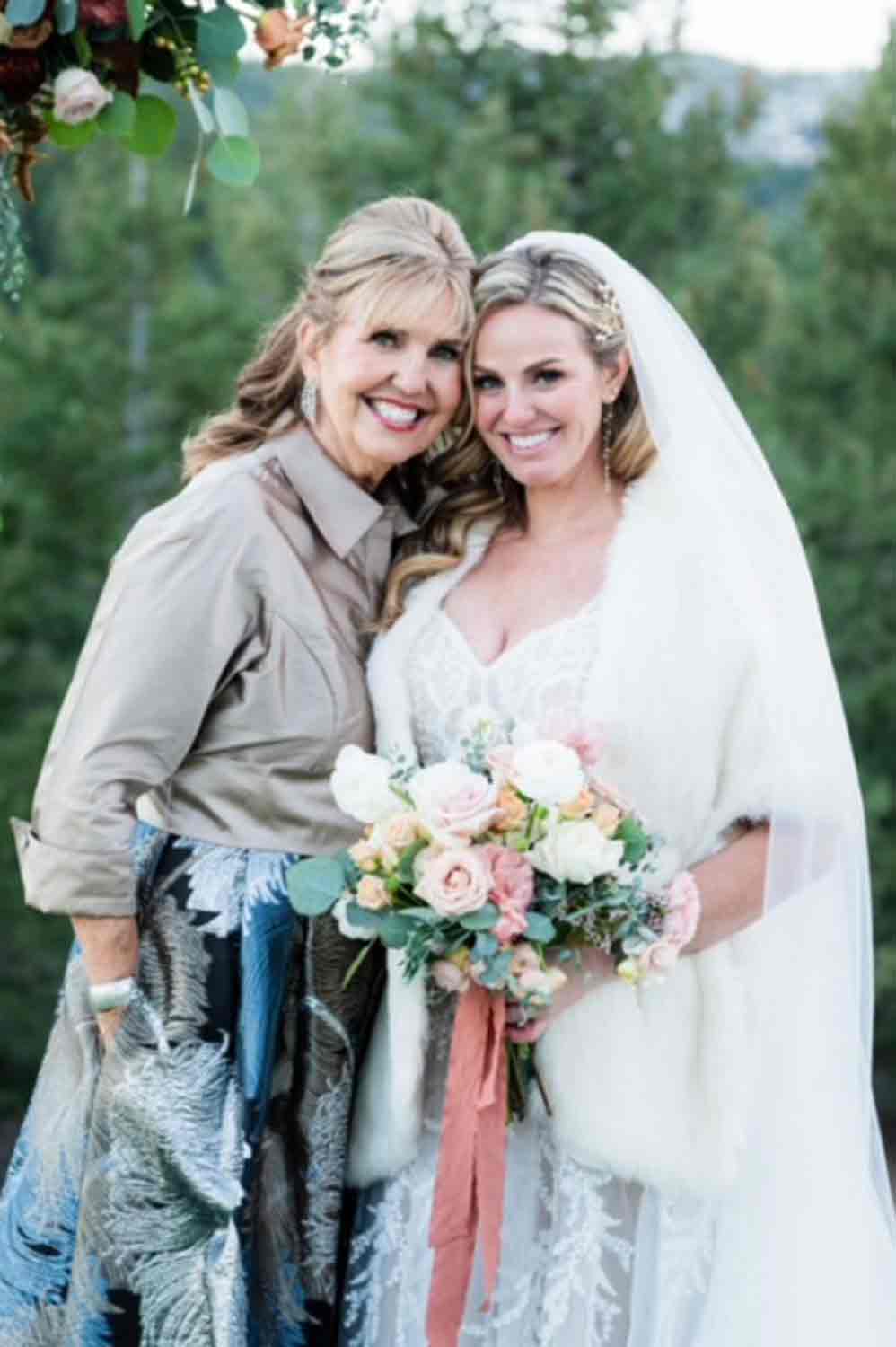 Martha Foss and daughter at her daughter's wedding