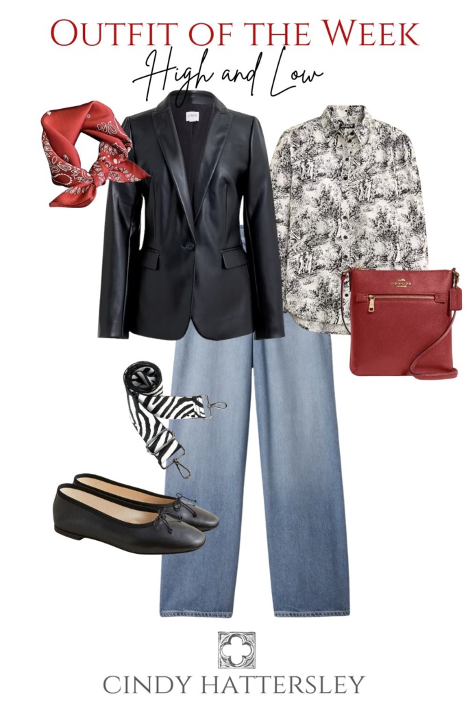 Outfit of the Week J Crew outlet faux leather blazer