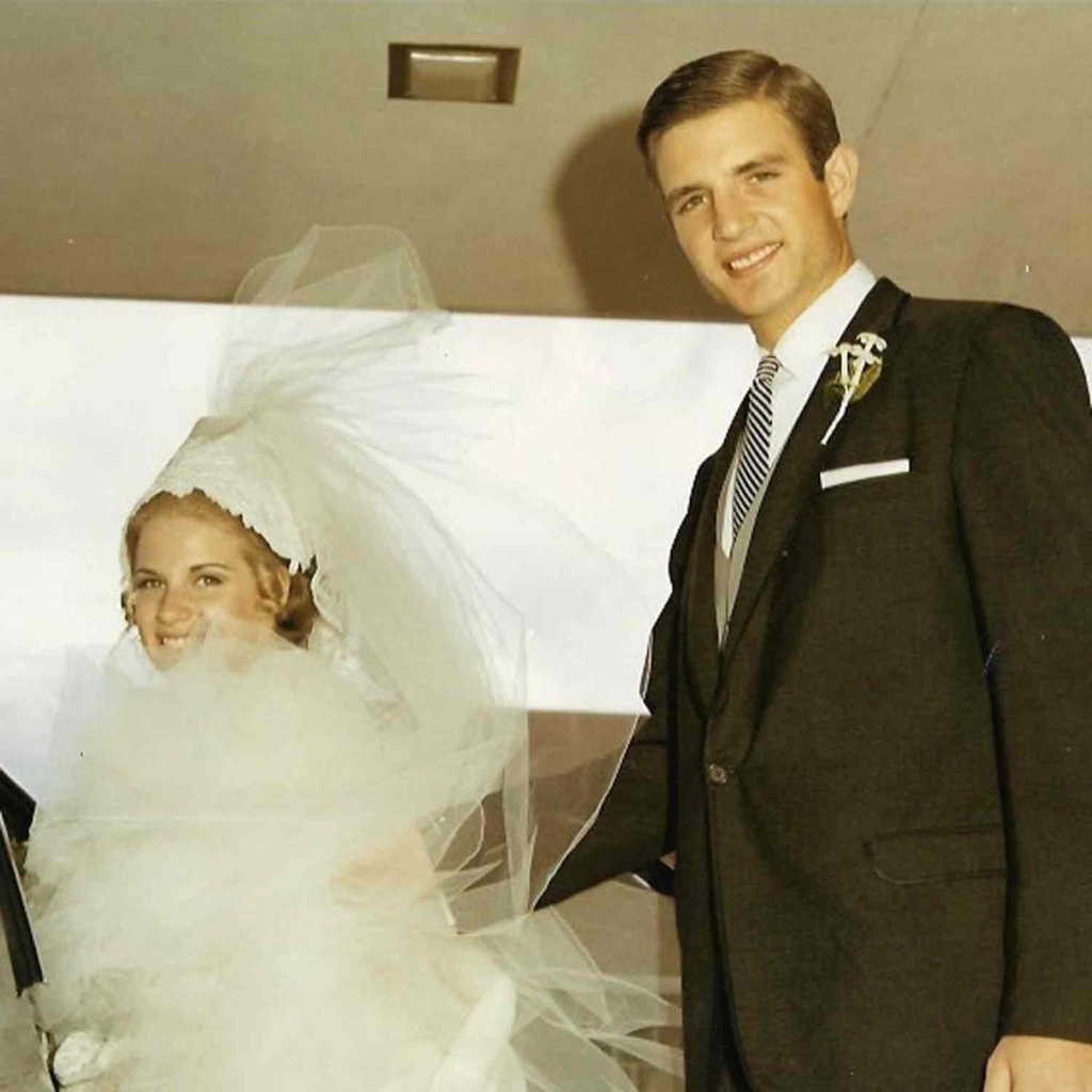 ann fulton and her husband on their wedding day