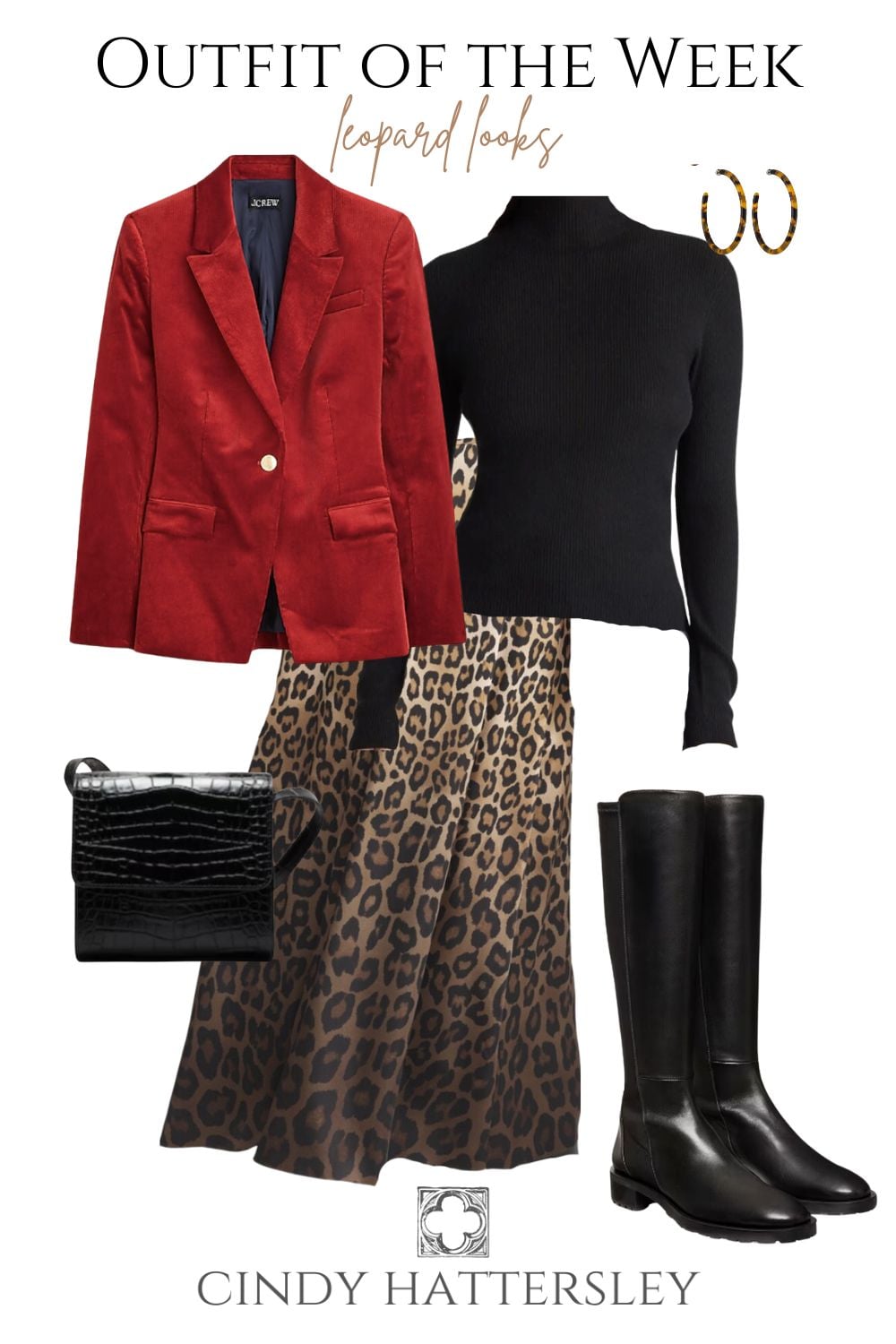 outift of the week leoopard skirt and blazer