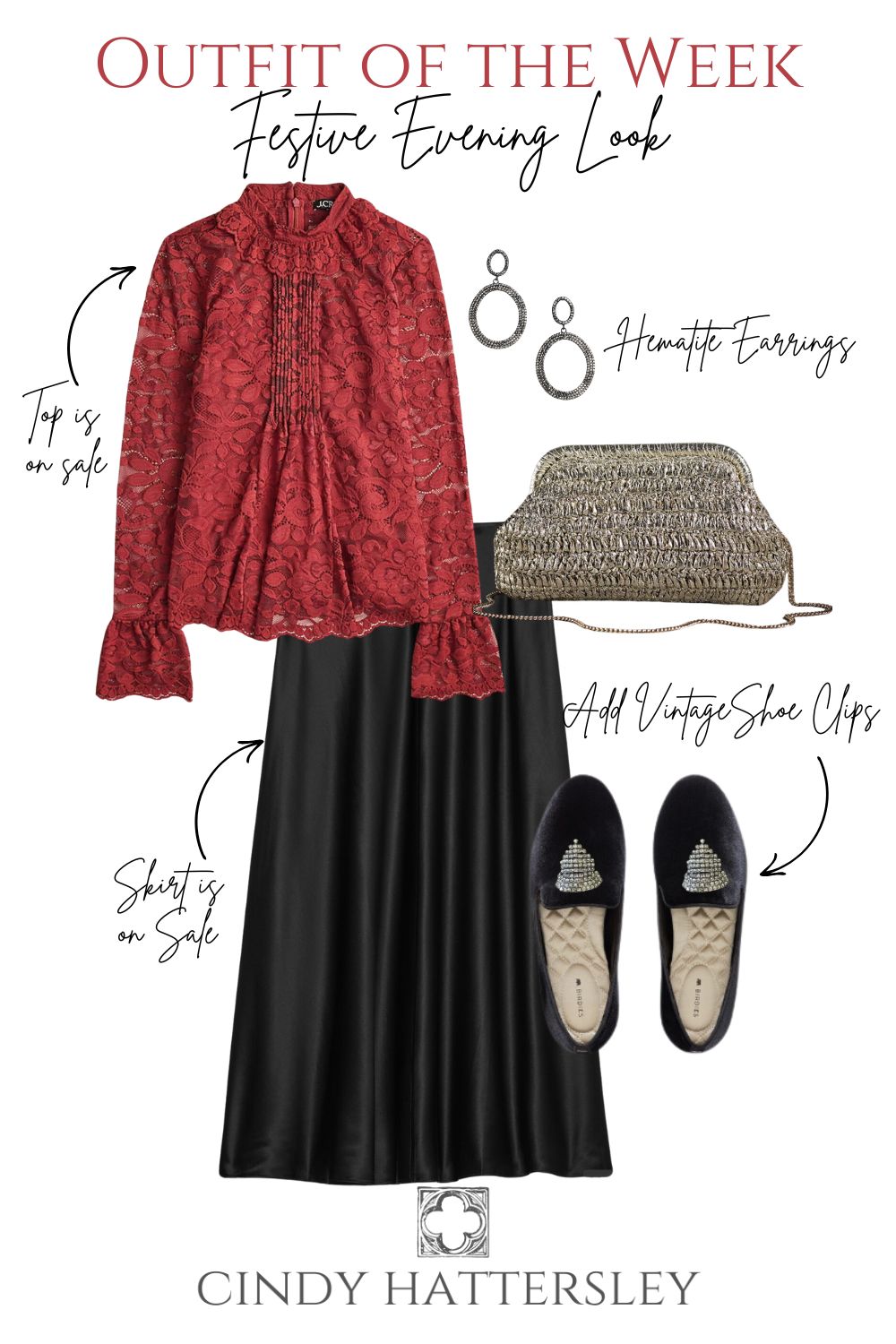 Festive Holiday Red Evening Look
