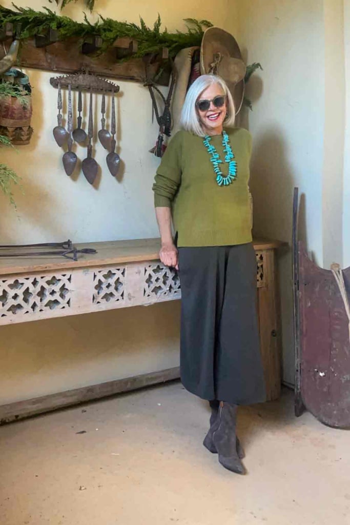 nordstrom cashmere sweater and cos culottes