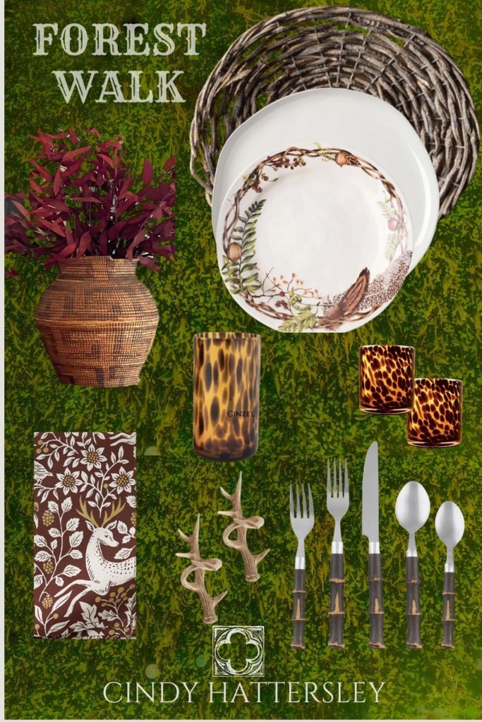 Forest Walk Tablescape Cindy Hattersley Design
