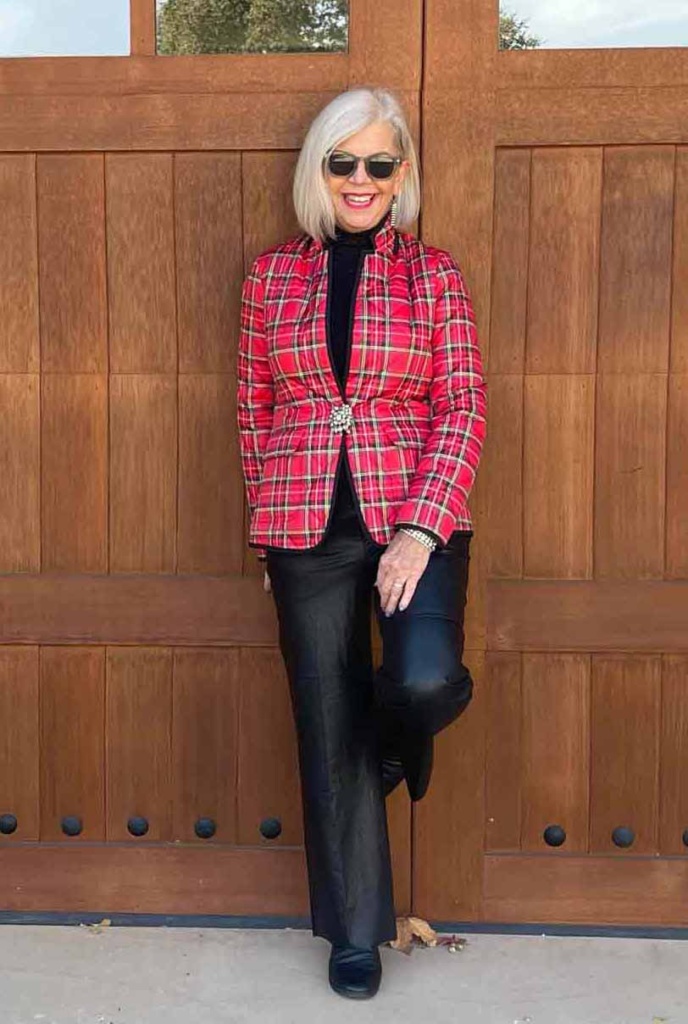 quilted jacket & leather pants