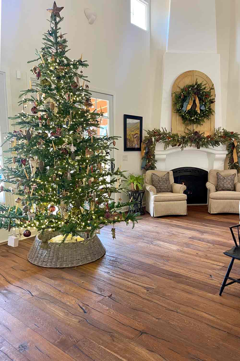 christmas tree and fireplace-cindy hattersley