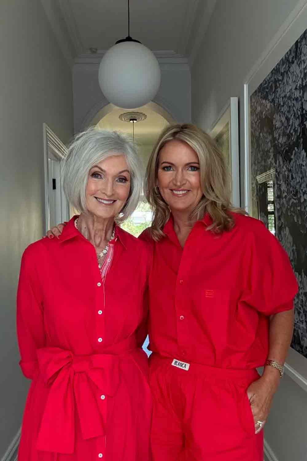 Ageless Style: Celebrating a Mother-Daughter Influencer Team in red by Blanca