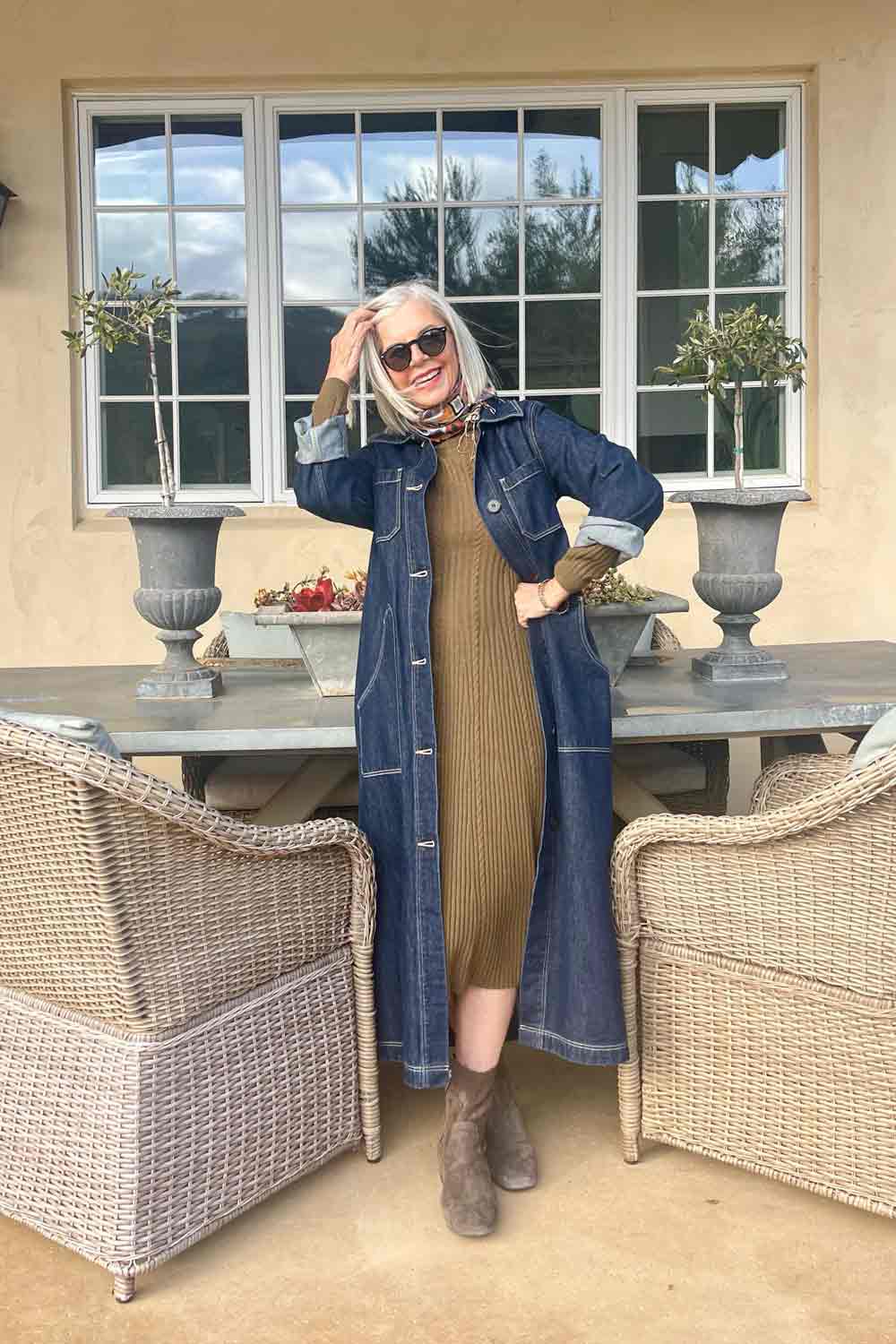 How to Style One Denim Midi Dress Six Ways - Cindy Hattersley Design How to Style One Denim Midi Dress Six Ways - Cindy Hattersley Design