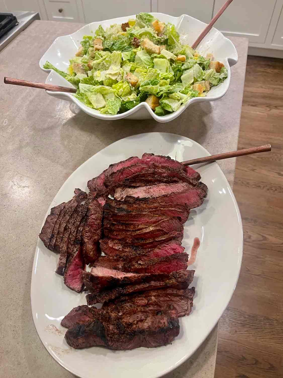 Caesar Salad & Hangar Steak