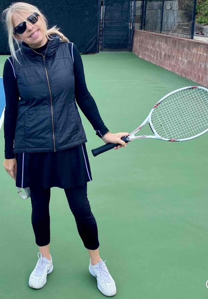 Kim Nor Cal Style playing tennis