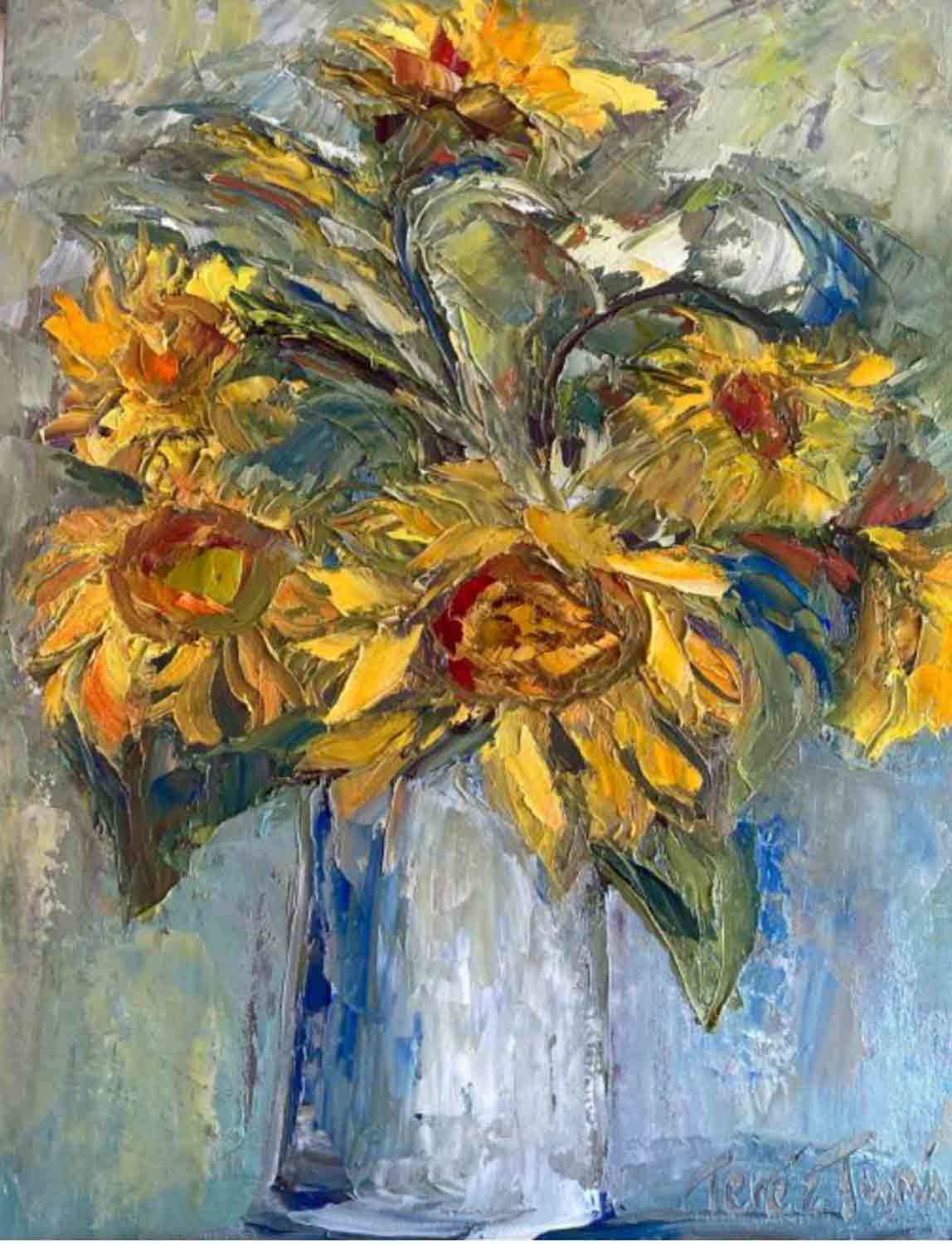 Terez Tyni Sunflowers Painting