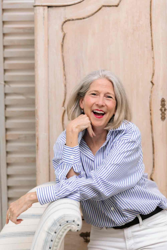 Kristin Mullen in stripe shirt