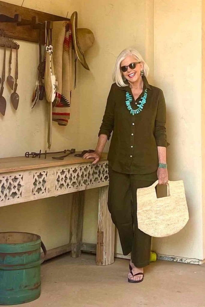 Quince Olive Linen Set