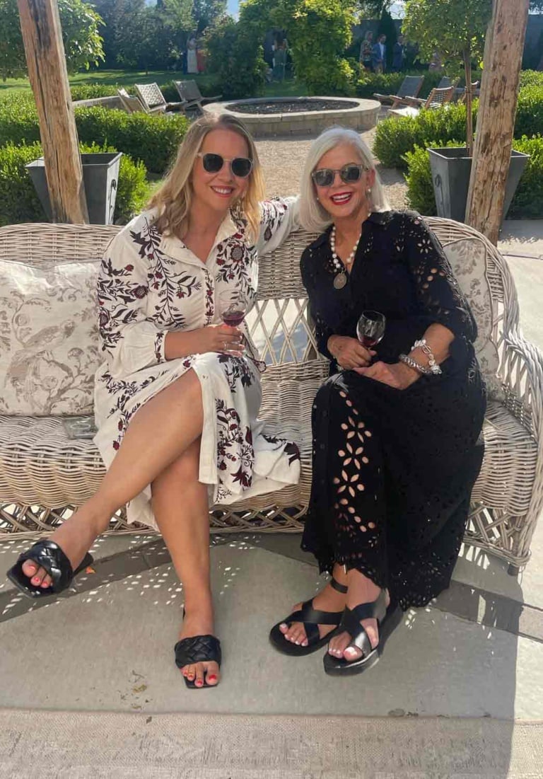 cindy hattersley in lily pulitzer dress with daughter jenna