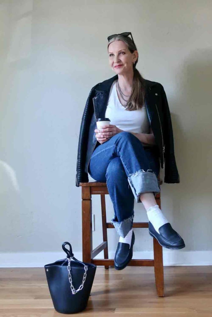 Dawn Lucy in Jeans and Loafers