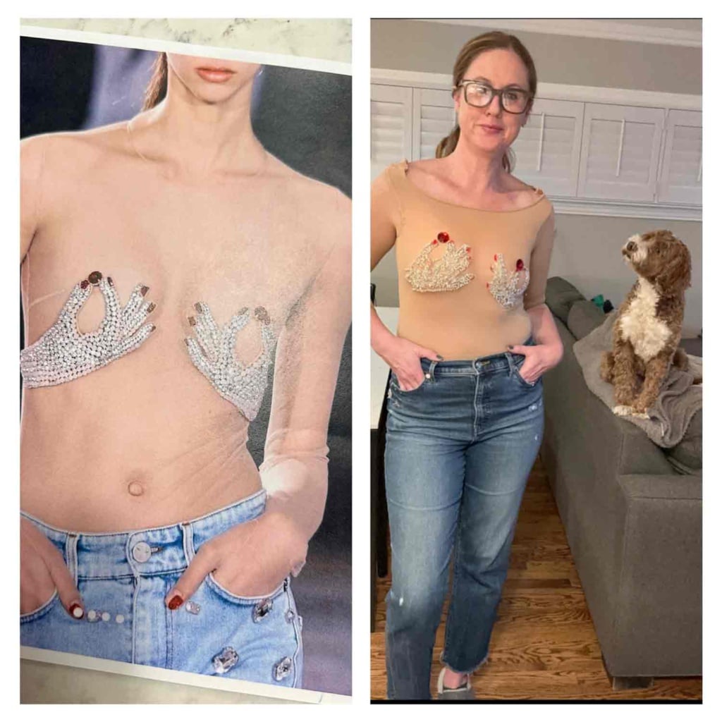 Peaches in sparkly tee