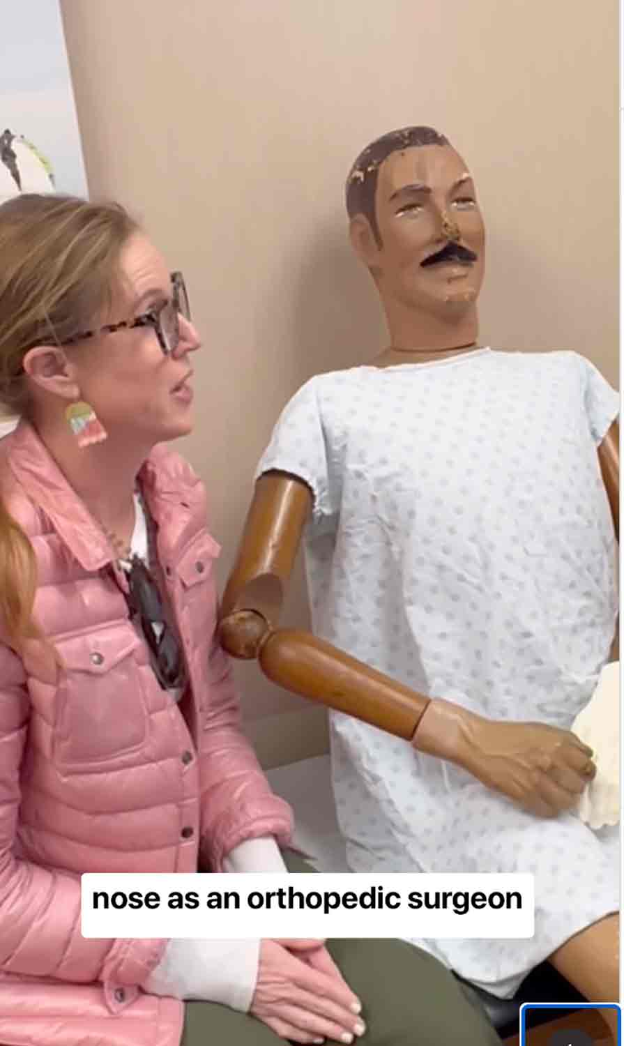 Peaches N Diesel and Roger her emotional support mannequinn visiting ortho