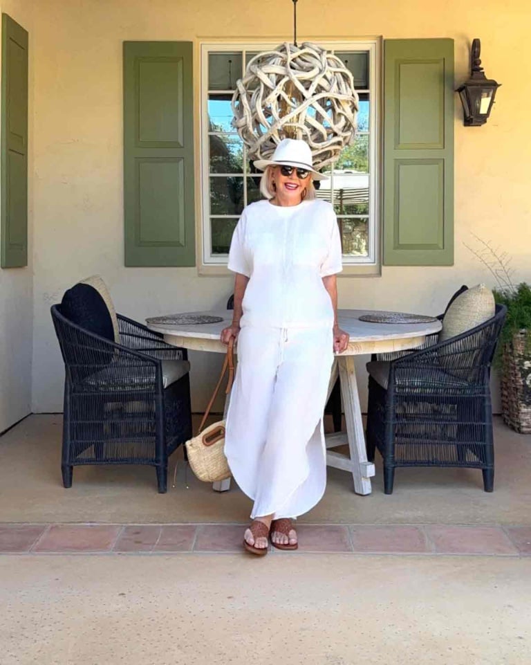 zara white linen set cindy hattersley