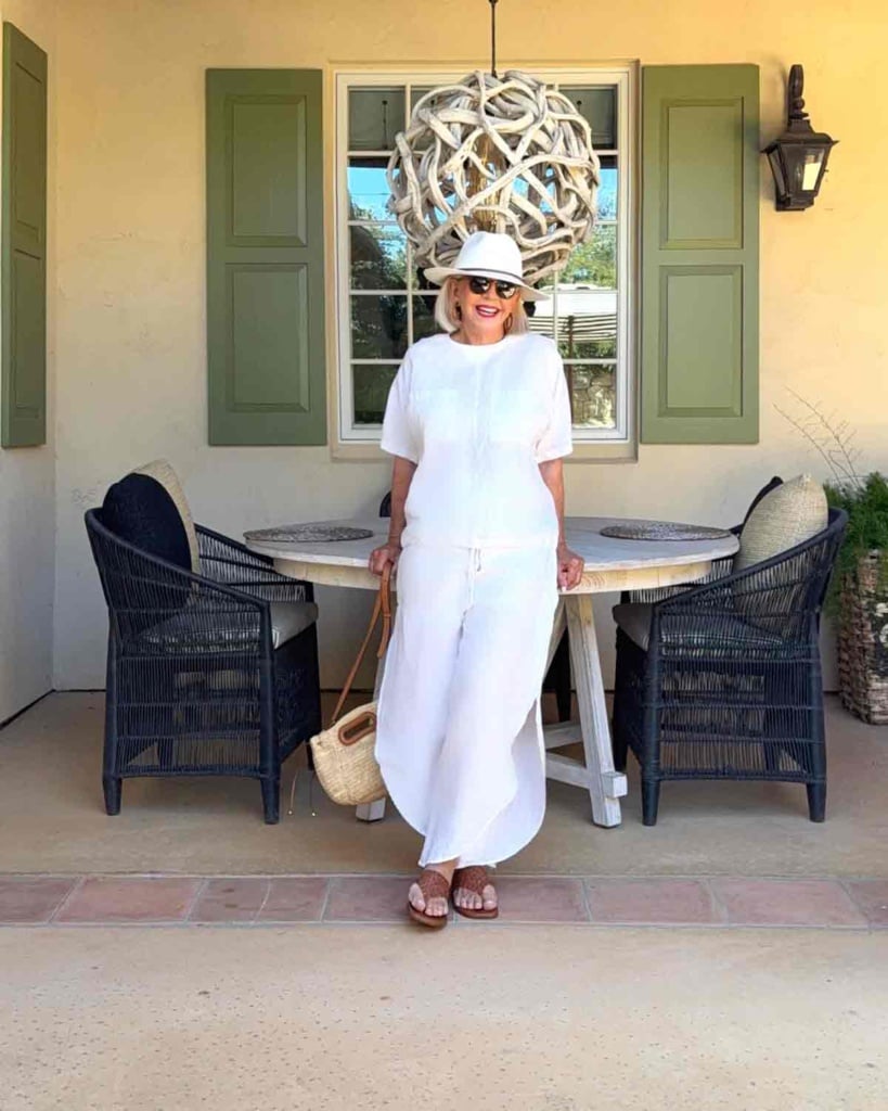 zara white linen set cindy hattersley
