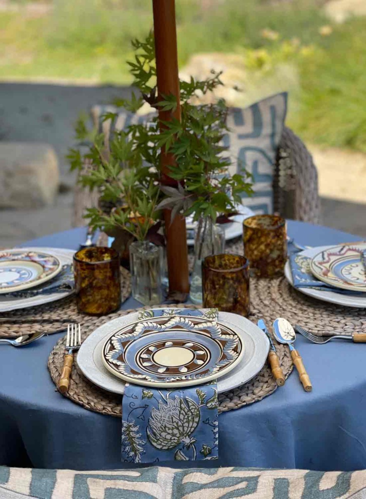 Place setting with Tory Burch salad plates