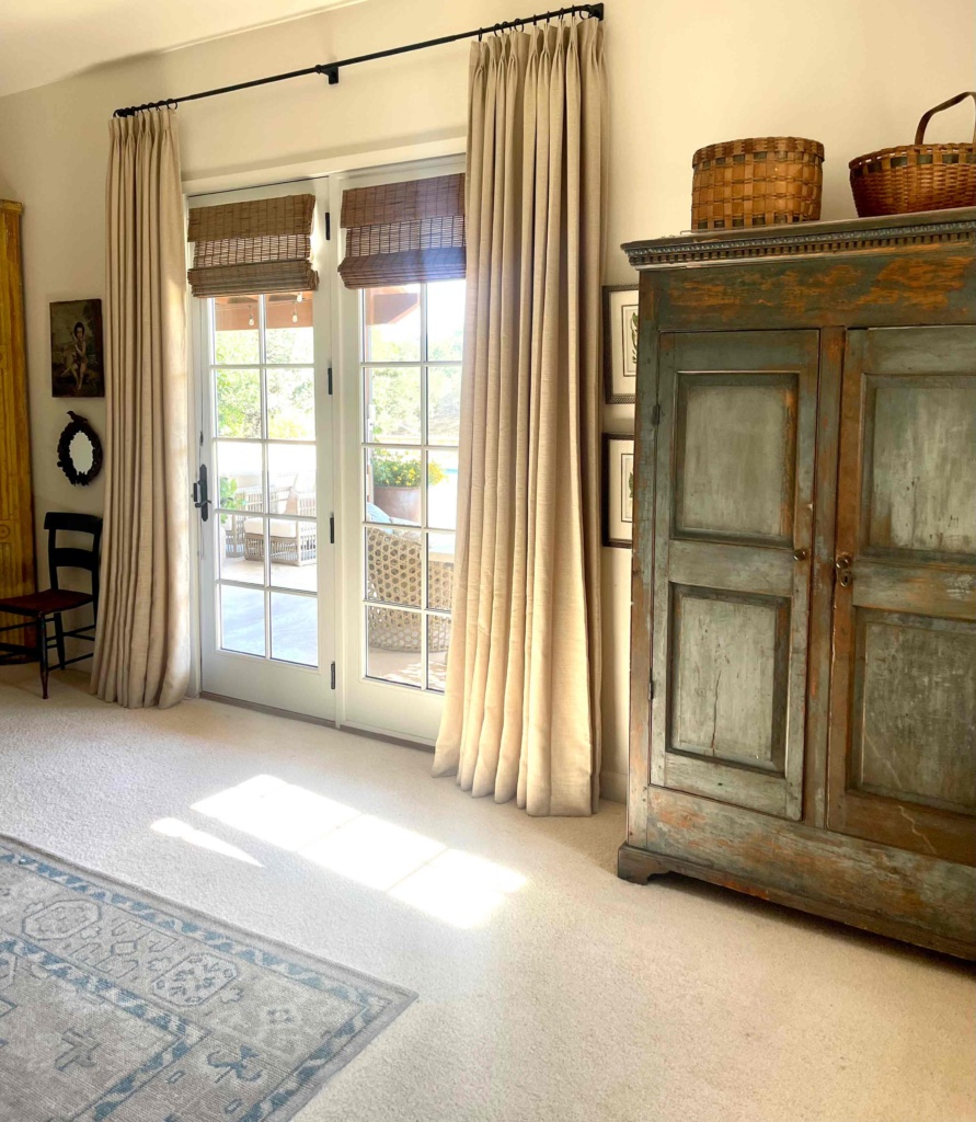 Primary Bedroom with Two Pages Curtains & Kas