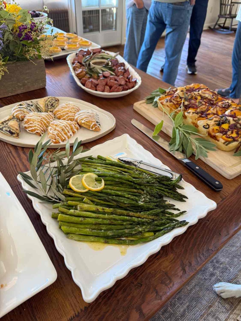 Brunch Pastries, Foccaccia Asparagus and Sausages